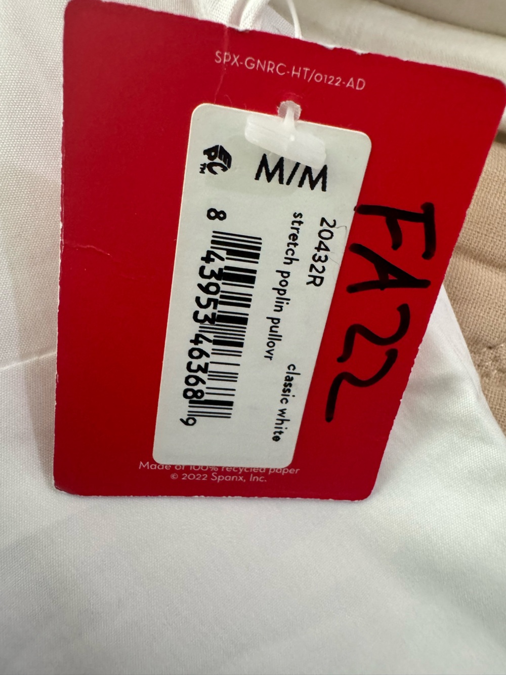 SPANX White No Gape Cotton/Nylon/Elastane Shirt Size Medium - Picture 11 of 13
